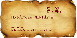 Holéczy Miklós névjegykártya