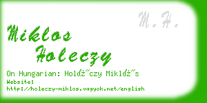 miklos holeczy business card